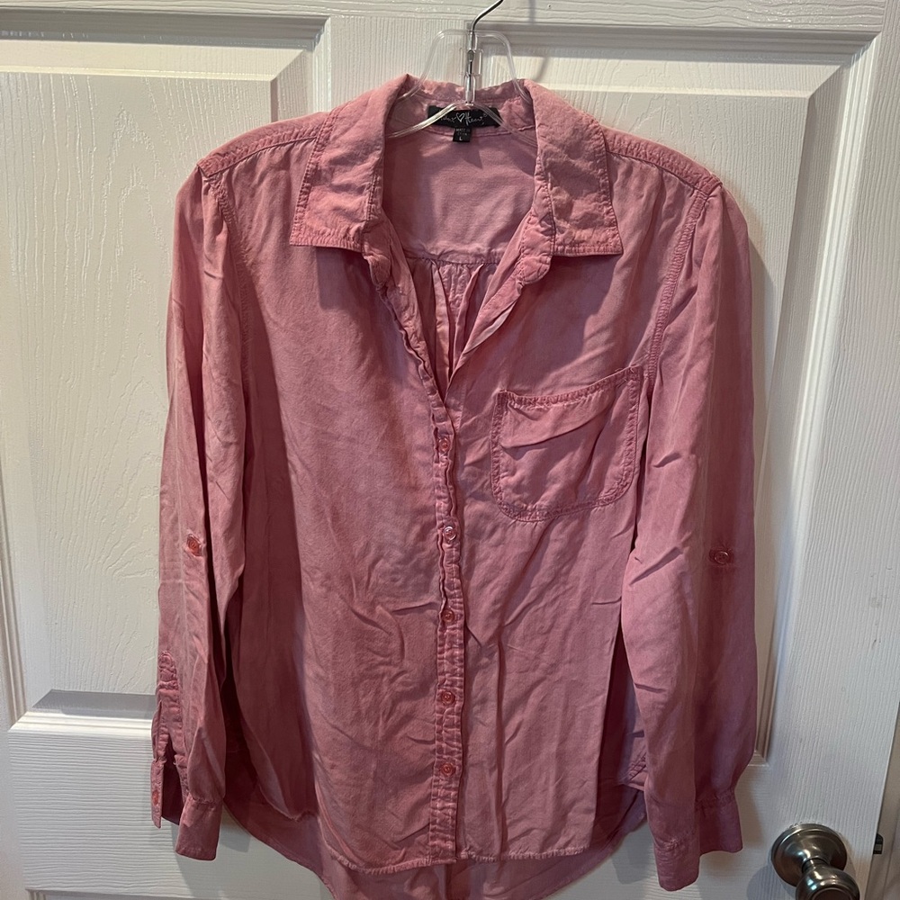 Velvet Heart Blush Button-Up Blouse